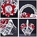 H&D HYALINE & DORA Crystal Red Rose Flower Basket Crystal Collectible Figurines Ornaments for Home Decor Table Centerpiece
