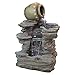 Water Fountain with LED Light - Spilling Water Jug Rock Fountain - Outdoor Water Feature