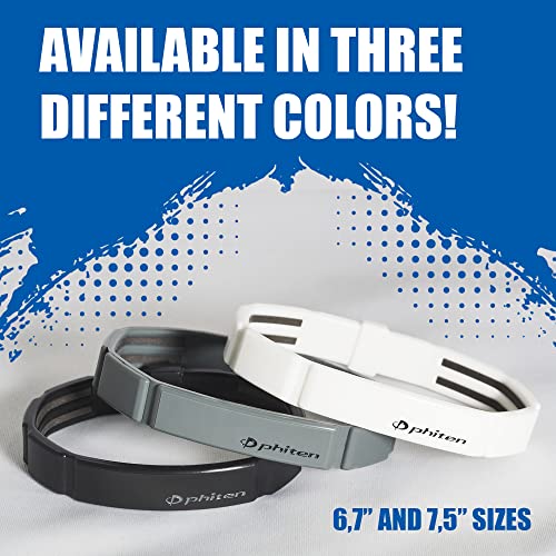 Phiten Metax Modulus Bracelet - Sports Waterproof Silicone Bracelet Wristband For Alternative Healing - Power Elastomer Zone With Metax Technology Spheres - Black, 6.7 Inch #TOP4