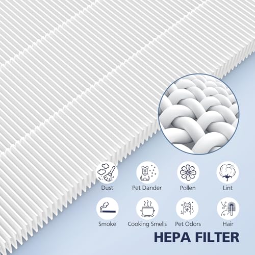 Image of HSP001 Replacement Filter Compatible with HATHASPACE HSP001 Smart Air Purifiers, 4 Stages Filtration with HEPA and Activated Carbon Pre-Filter, 2 Pack