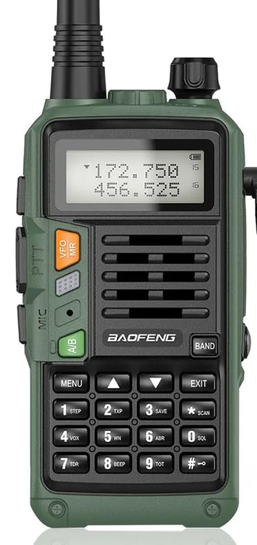 BAOFENG UV S9 Plus V2 Walkie Talkie de Largo Alcance,10W, bidireccional con Dos Bandas, 16 Km de Alcance, Resistente al Agua IP45. (Verde)