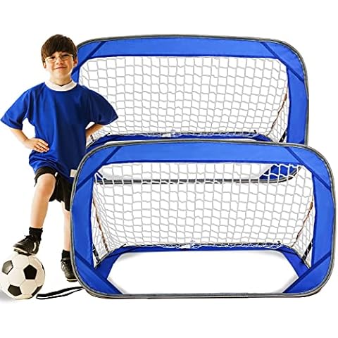 Kapler Kids Soccer Goal, Pop Up Soccer Goal Folding Soccer Net for Child Backyard Training, 2 Pack Included & Equipped with A Carry Bag Cover