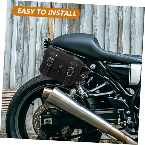 Bolsa Colgante para Motocicleta 1 Par Negra de Cuero PVC con Fondo de Tela Oxford, Diseño Multipropósito, Fácil de Instalar y Desmontar, Perfil Compacto, Se Vende en Juego miniatura 7