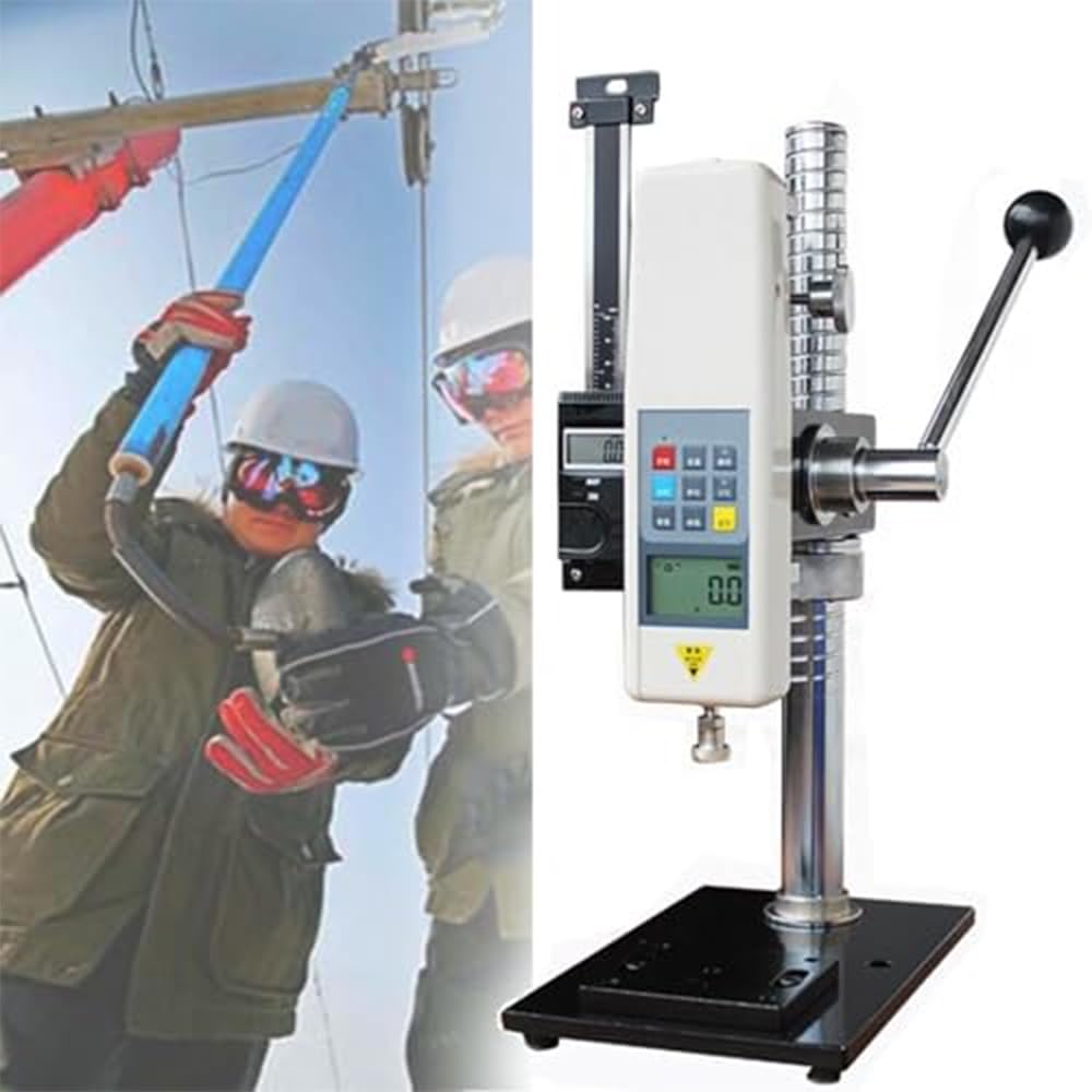 Medidor de fuerza digital, medidor manual de fuerza de empuje y tracción para pruebas de tensión y compresión, carrera efectiva de 70 mm, carga máxima de 500 N