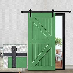 Herraje para Puerta Corredera Tipo Flecha Kit de Accesorios para Puerta Corrediza Granero de Madera con Guía de Suelo Riel Acero al Carbono Negro (300cm/tres etapas)