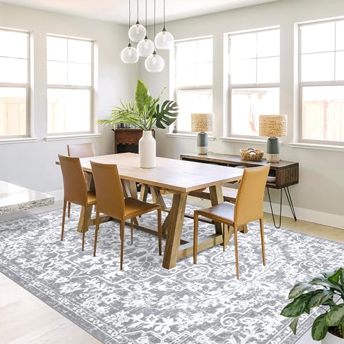 Pauwer 5x7 Area Rugs for Living Room, Non Slip Washable Rug,Grey White - image 7