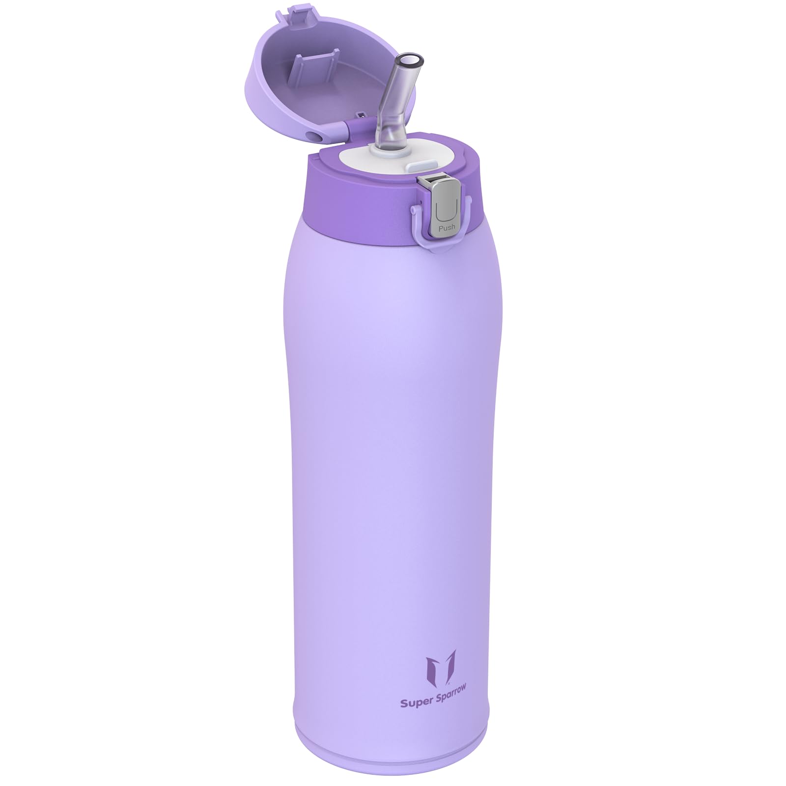 Super Sparrow Borraccia Termica Cannuccia, Borraccia in Acciaio Inox - 350ml, 500ml, 750ml, 950ml - Senza BPA Tazza Borracce Termiche, Bottiglia Termica per Bambini, Scuola, Sportiva