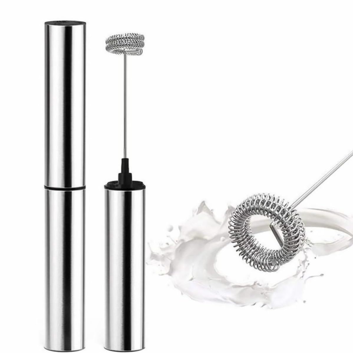 Frullatore Portatile Elettrico per Latte e Cappuccino in Acciaio Inox