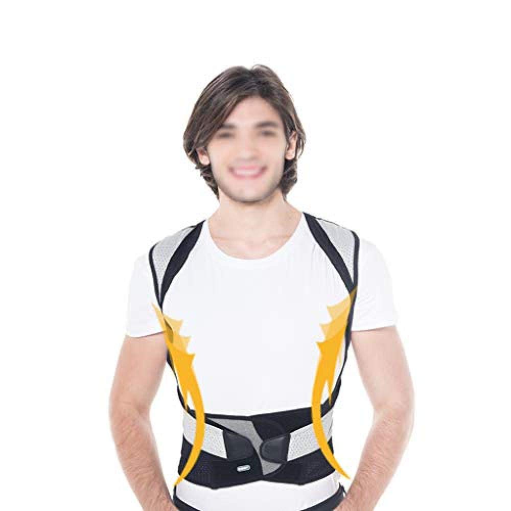 SanQ-Seven Posture Back Brace,Humpback Orthosis for Back Correction of Kyphosis Correction for Male and Female Spinal Deformers Back Braces (Size : M)@Medium