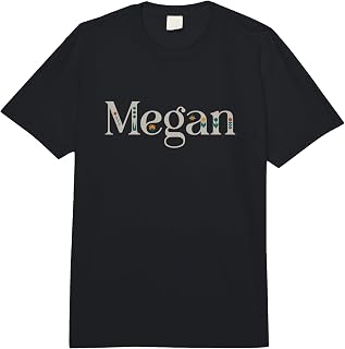 Megan Name Custom Flower Personalized Botanical Women Girl Comfort Colors Adult Heavyweight T-Shirt