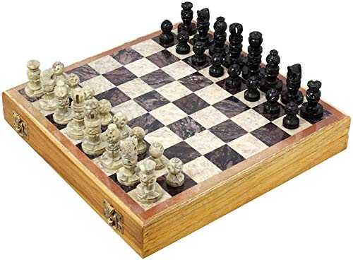 Jeu d'échecs unique Claria en pierre du Rajasthan, le cadeau d'exception de 25 cm