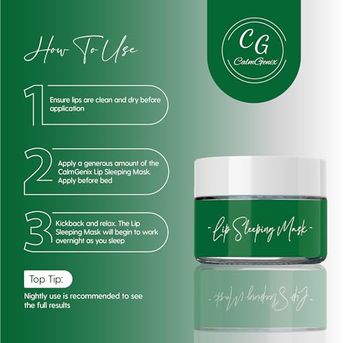 CalmGenix Lip Sleeping Mask with Coconut Flavour | 25g | Overnight Lip Mask Set: Lip Moisturizer Mask and Lip Brush for Lip Care | Comes in Sleeping Lip Mask Box for Easy Gifting - Image 7