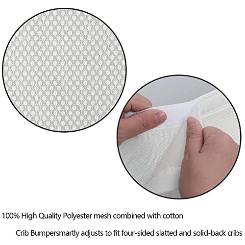 Babybett Leitplanke,Bettumrandung Nestchen,Atmungsaktiv Kinderbett Stoßstange,Bettumrandung Babybett,Atmungsaktive Bettumrandung,Rausfallschutz für Babybett,Kantenschutz Baby Babybett,Mesh Babybett