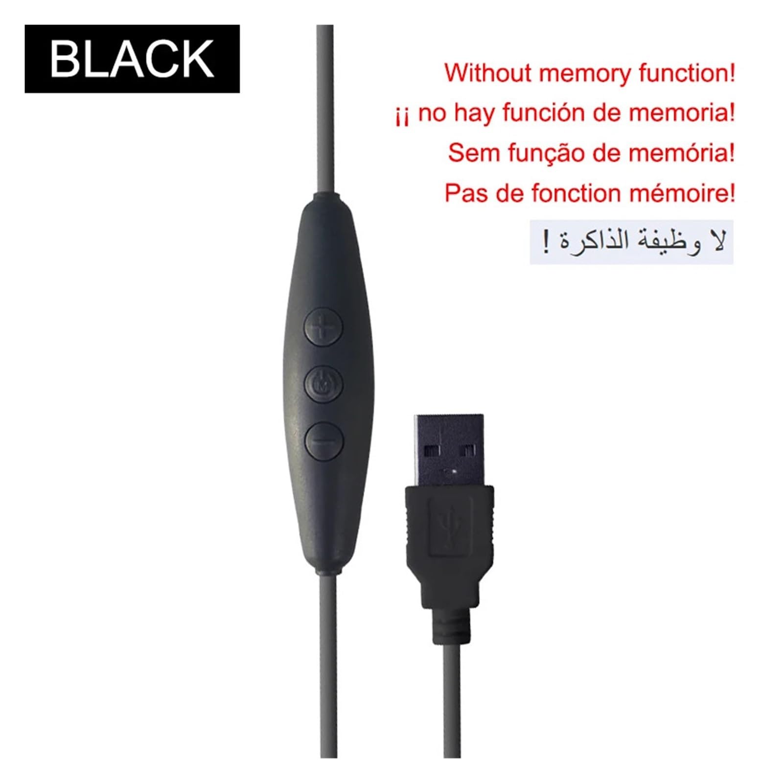Atenuador USB, Conector de cable de 1,5 m con interruptor, atenuación 4K, adecuado for tira LED de 5V, luz USB, sin parpadeo estroboscópico(Black 1pcs)