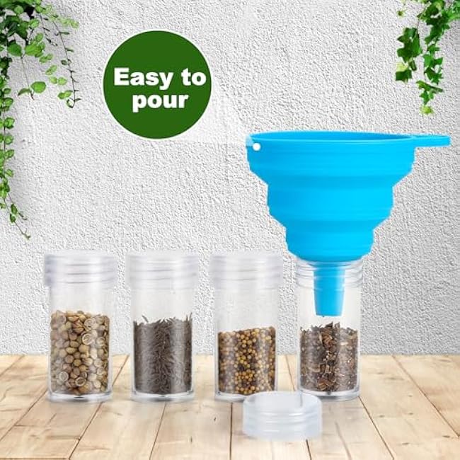 30 Slots Plant Seed Storage Containers, Seed Storage Organizer with Labels Funnels and Zipper Bags£¬Garden Seed Saving Box Suitable for Flower Vegetable Plants Garden Seeds