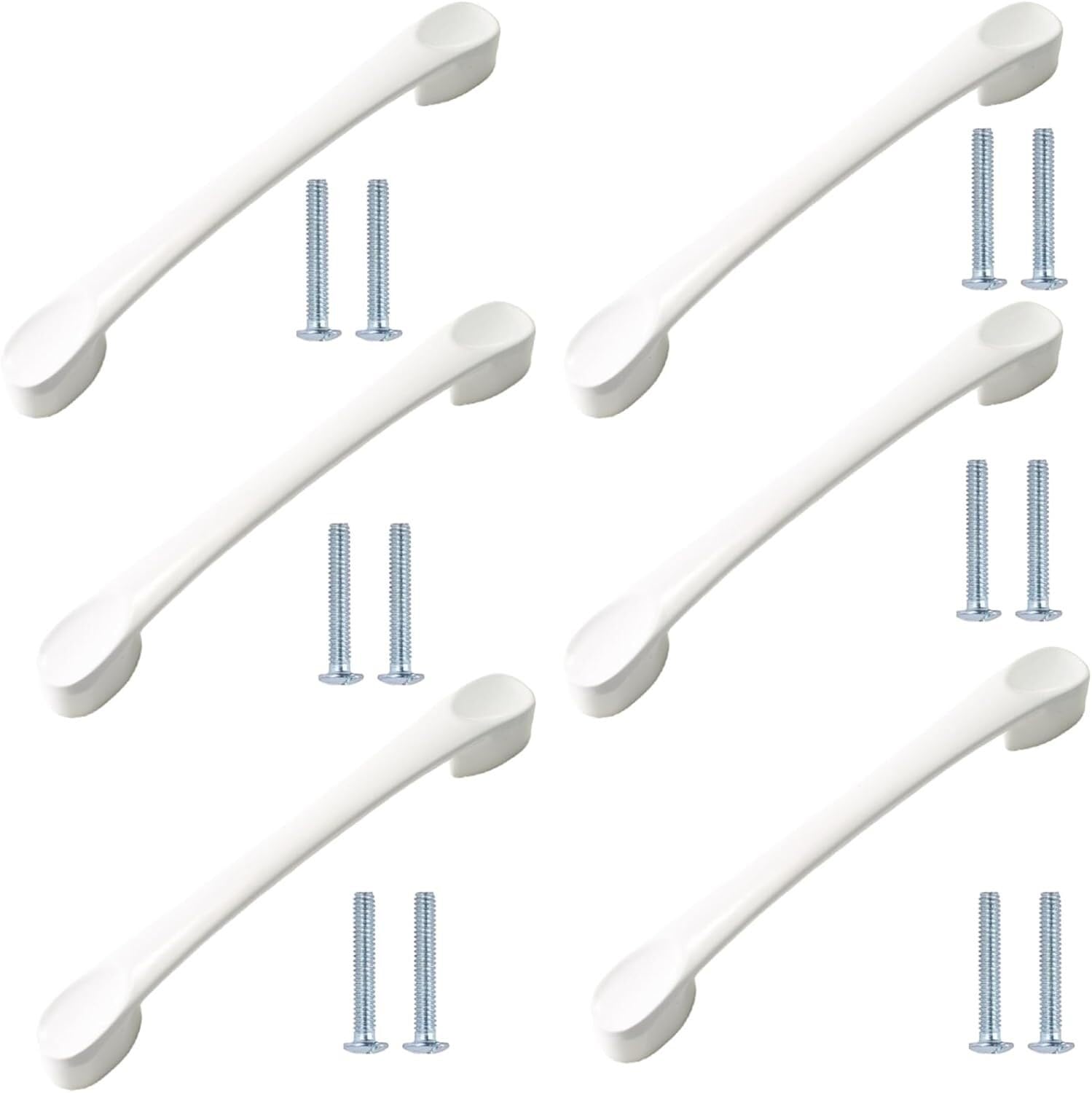 Tnbccxn White 96Mm Cabinet Handles, Cabinet Handles,6 Pack Wardrobe Knobs Cabinet Door Knobs Colored(White 96Mm)