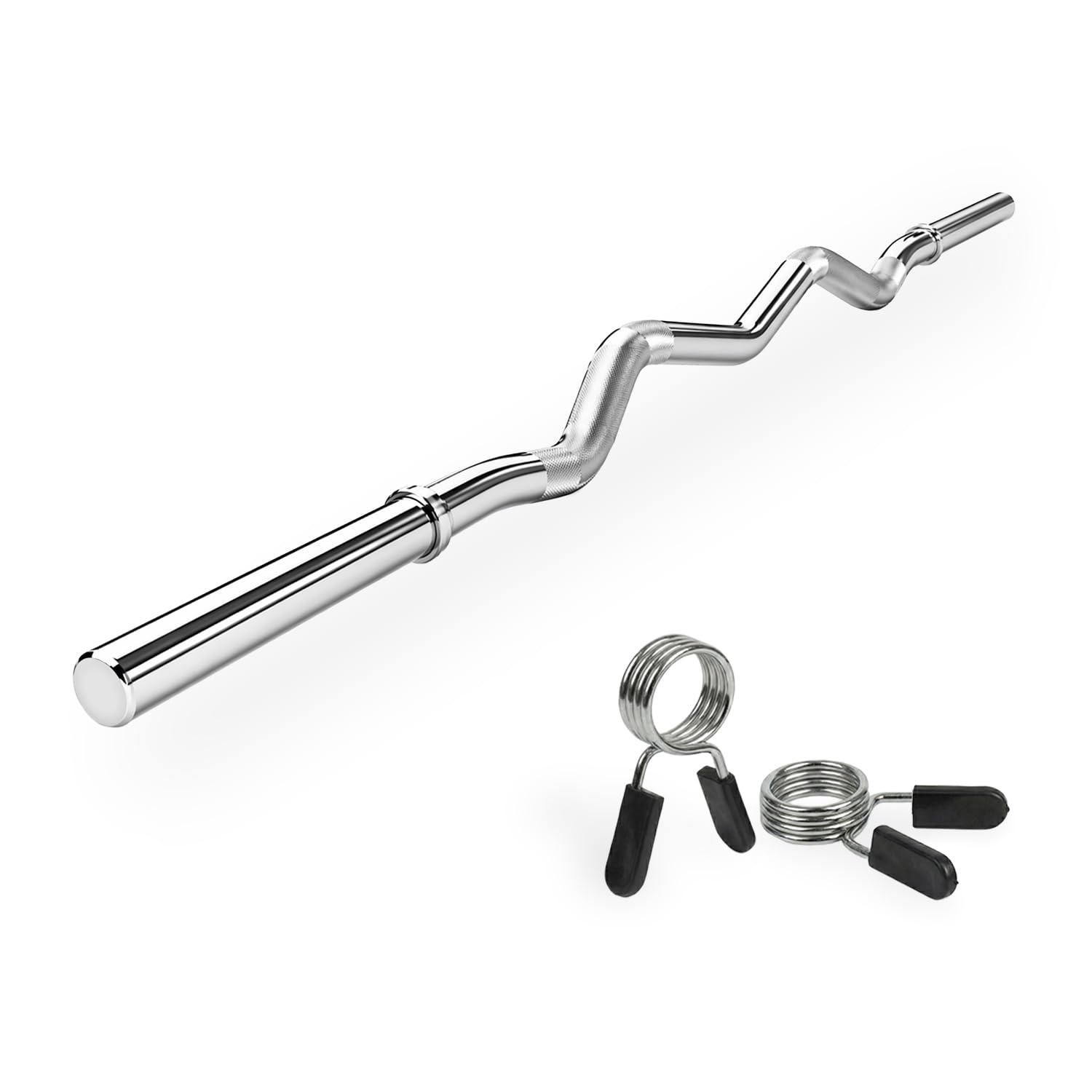 VirtuFit Asta per bilanciere EZ – 120 cm – clip a molla – 30 mm