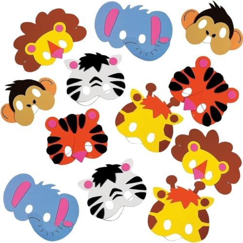 Fun Express DIY Animal Masks Craft Kit - Makes 12 Foam Masks - Crafts for Kids - VBS 2026 Vacation Bible School Supplies/Decor image 4