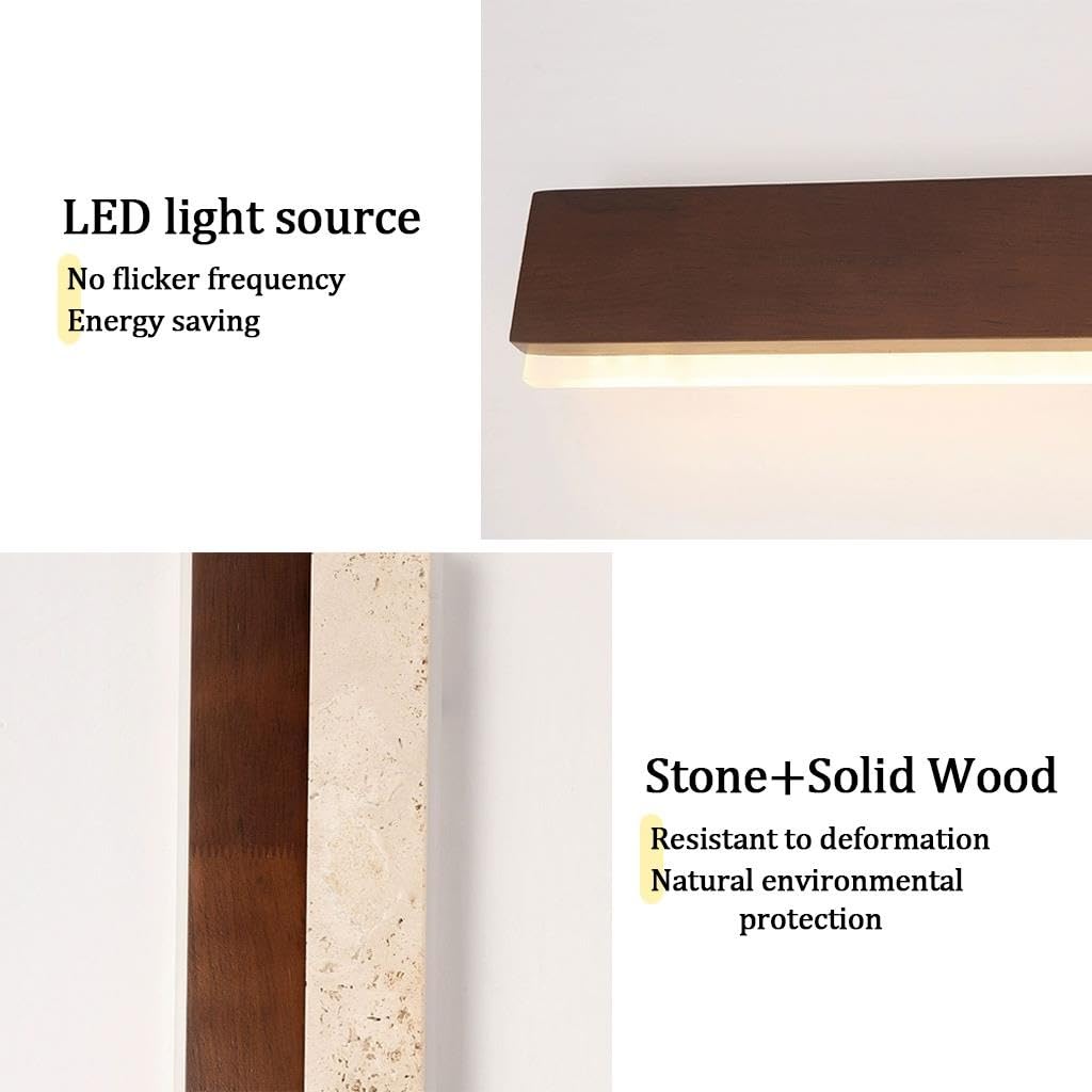 Nowoczesne Kinkiety LED Kinkiety Z Naturalnego Marmuru Z Funkcją Regulacji Jasności Za Pomocą Pilota Stylu Wabi-sabi Nadające Się Do Sypialni Salonu Klatki Schodowej Korytarza(90CM)