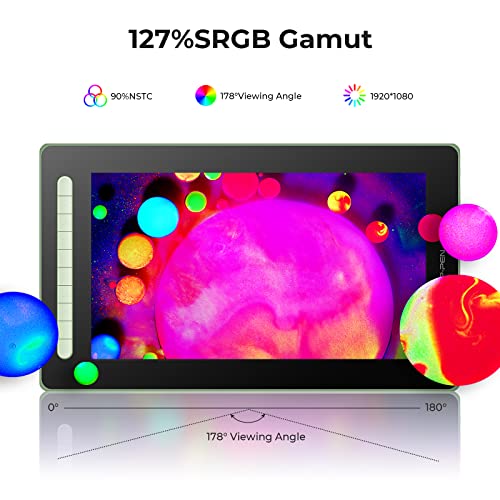 XP-PEN Artist 16 2nd Grafiktablett 15,6 Zoll Pen Display, 1920 x 1080 Pixels Grafik-Display, X3...