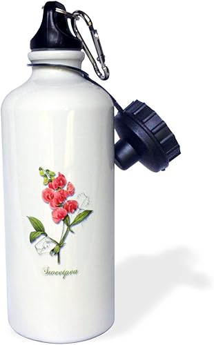 Miniatura 2 de 3dRose WB _ _ _ _ _ _ _ _ _ _ 181174 _ _ _ _ _ _ _ _ _ _ 1 " Rojo Vining Sweetpea – Una "El Deporte botella de agua de impresión botánica Anual, 21