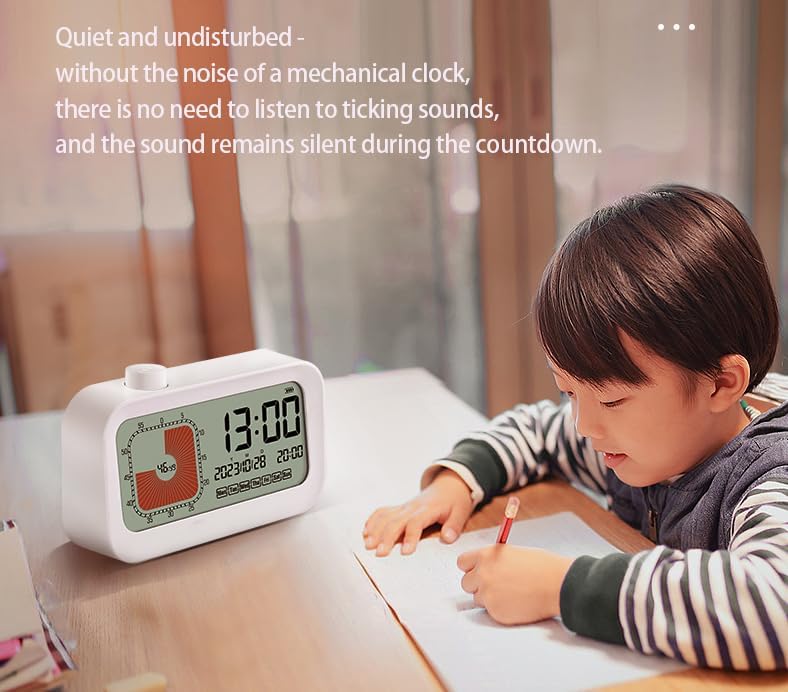 デジタルビジュアルタイマー 3イン1 時間管理ツール 3つのタイマー機能付き 60分のカウントダウンタイマー 子供向け 自宅 キッチ