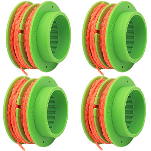 ACCYPRO AS1300 Lot de 4 bobines de rechange pour débroussailleuse EGO 38,1 cm ST1500 ST1500-S ST1502, autofeed Dual Twist 0,2 cm 4,6 m