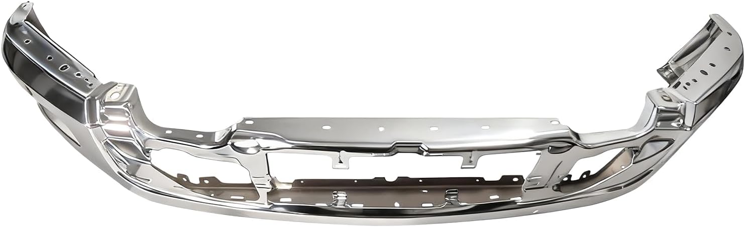 Complete Front Bumper Cover Kit Chrome Compatible with 2024-2025 Ford F150 W/Sensor Holes