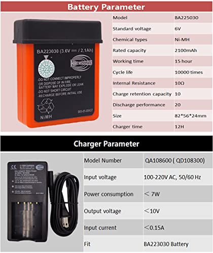 (3Pc BA223030 Batteries + 1Pc Charger) 3.6V 2100mAh BA223030 HBC Remote Control Rechargeable Battery with AC 100V ~ 240V D-74564 QA108600 Charger