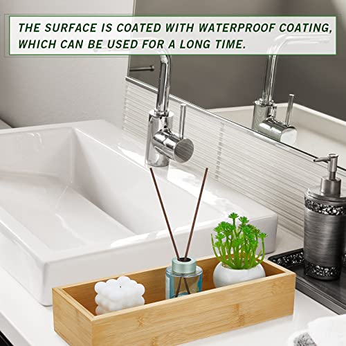 2 Pcs Bamboo Bathroom Tray Toilet Paper Storage Toilet Tank Tray Toilet Tissue Holder Organizer Box Basket With Silicone Slip Resistant At 4 Corners For Toilet Tank Bathroom Kitchen Counter #TOP4
