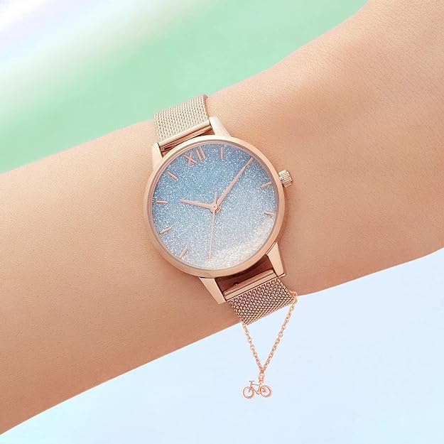 VIVA Rosegold Plated Wrist Watch Charm Jewellery Accessorries for Women & Girls Jewellery..!!2