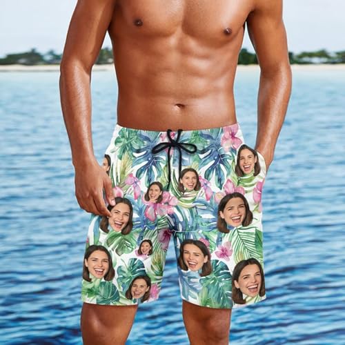 Swim Shorts Men/Women's Bikini Sets,Custom Face Print Swimwear,XS-4XL3