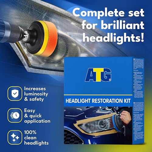 ATG Headlight restoration Kit - Universal Car headlight cleaner and restorer Kit - Headlight restorer kit for plastic car headlights - Quick & easy headlight restoration - Headlight repair Kit - Image 5