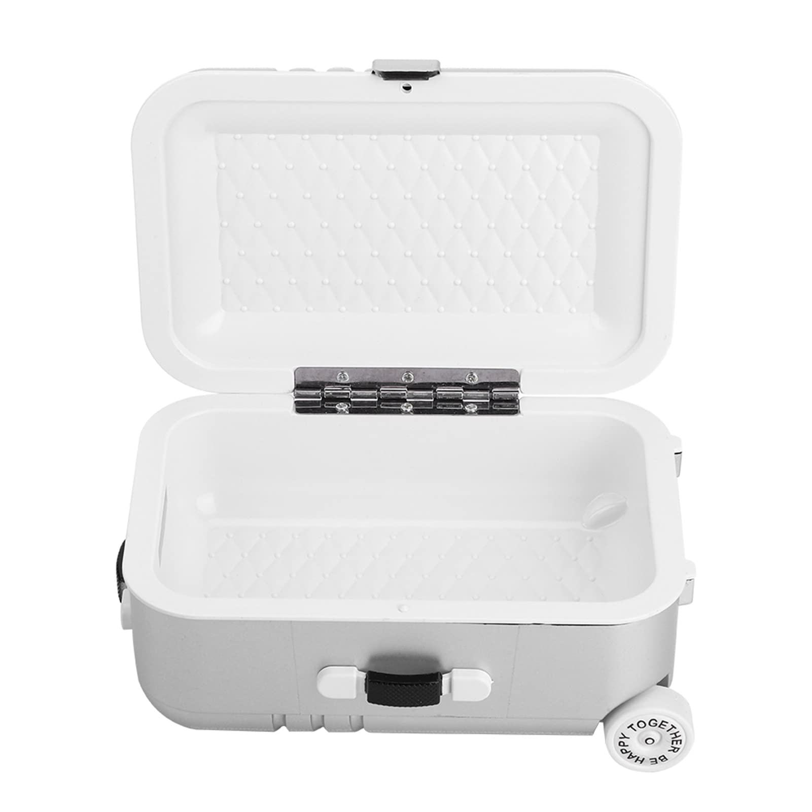 Valigia da viaggio per bambole, mini valigia trolley con apertura e chiusura per il trasporto dei bagagli, giocattolo per valigia arrotolabile (argento)
