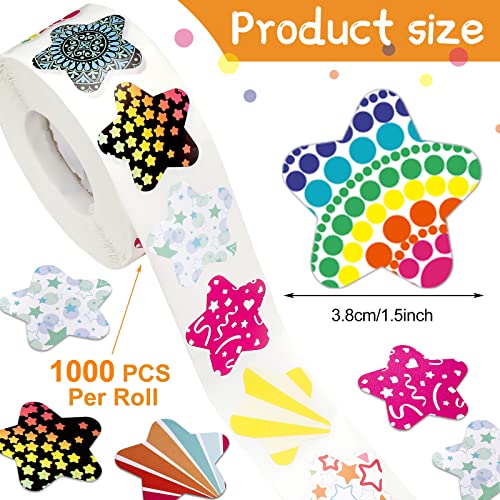 Junkin JUNKIN-STICKERS COLORFUL-22 1000 Pcs Stars Stickers thumb #1