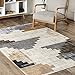 nuLOOM Vanita Transitional Southwestern Fringe Area Rug - 8x10 Area Rug Transitional Navy/Ivory Rugs for Living Room Bedroom Dining Room Kitchen