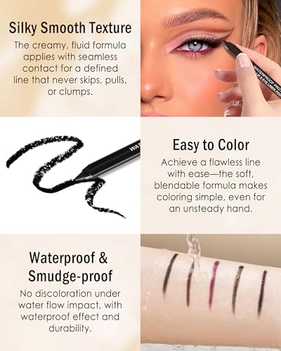 Set 5 Piezas Gel Eyeliner Lápices Waterproof Negro Marrón Burdeos miniatura 3