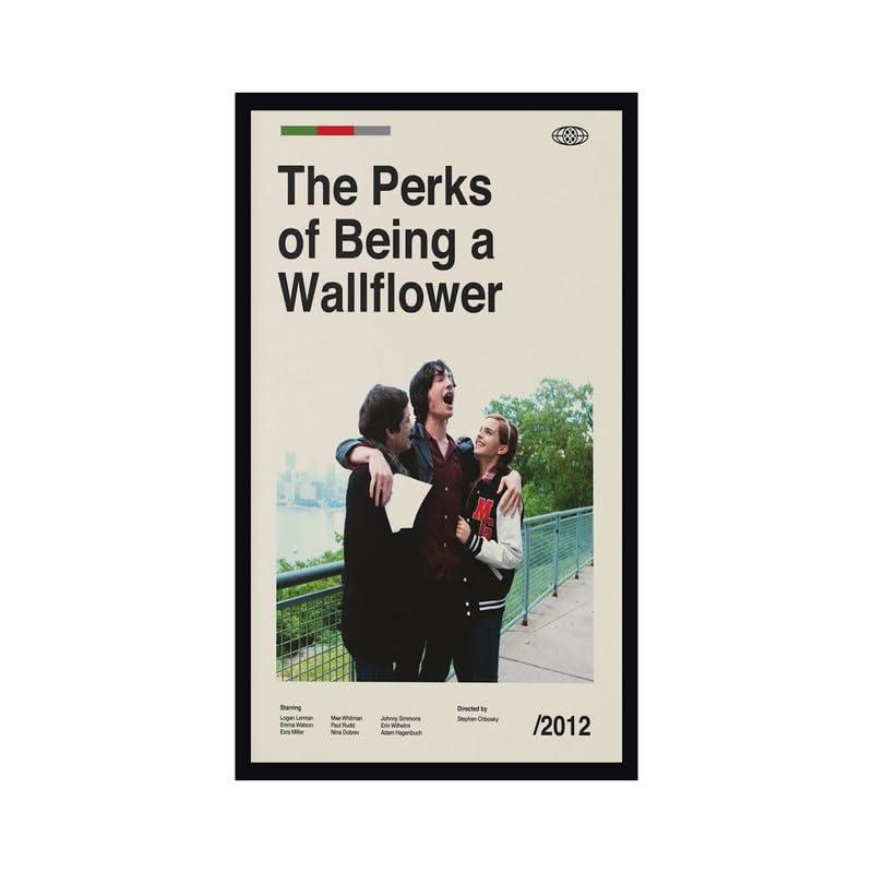 Image of BLINKART Ther Perks Being Wallflower Movie Poster Frame 8x12 Inch | Premium 300 GSM Paper Wall Print | Mid Century Vintage Film Artwork for Home, Bedroom, Living Room, Office | Framed Photo Decor
