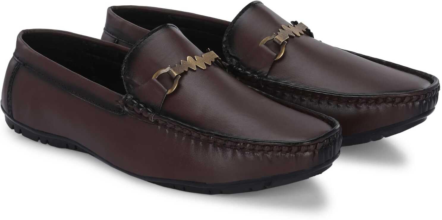 hattoun Trendy Synthetic Leather Comfortable Loafers for Men (Black)-picture-37