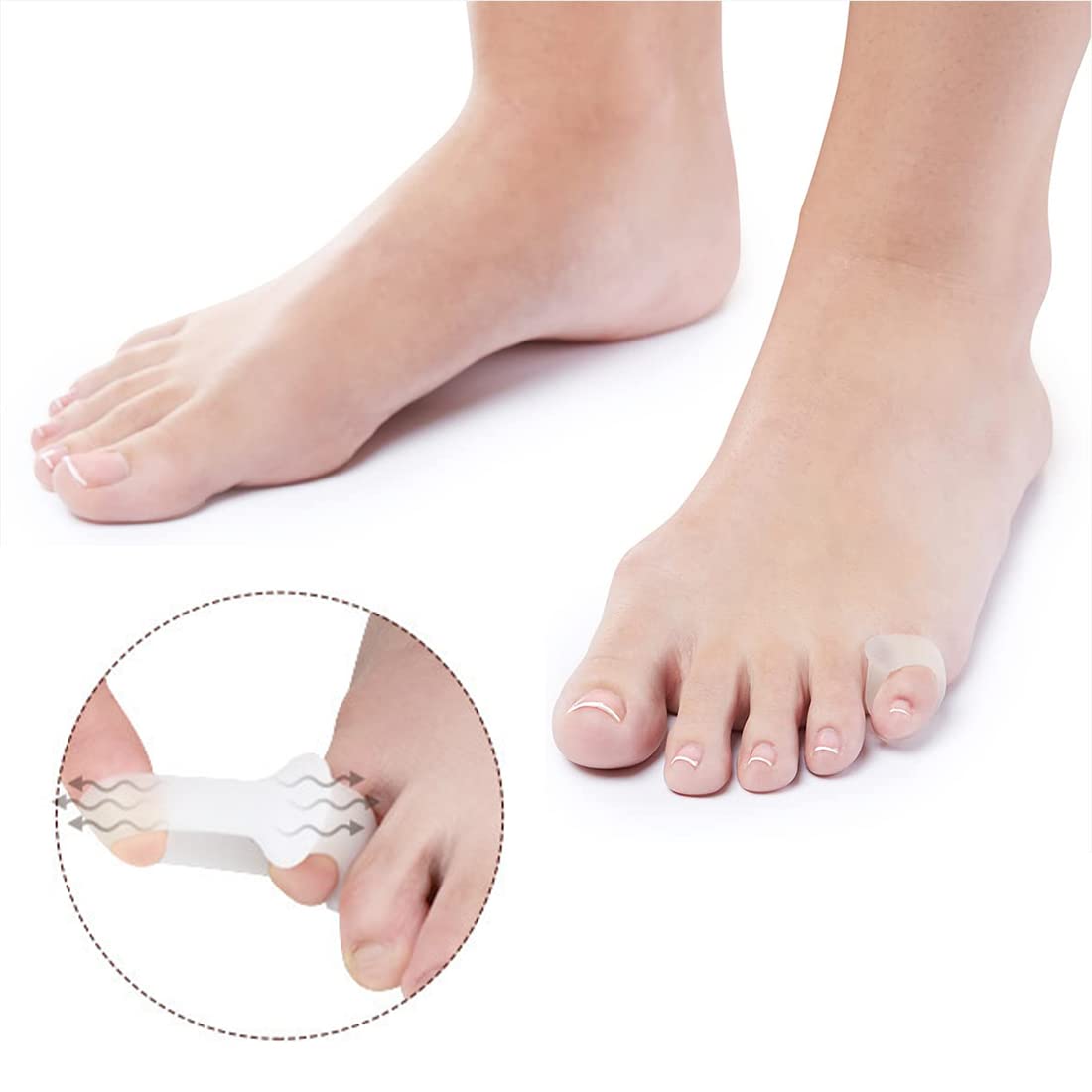 8 Piezas Corrector Dedo Martillo Silicona Separadores Dedos Pie Enderezadores Gel Para Dedos Superpuestos