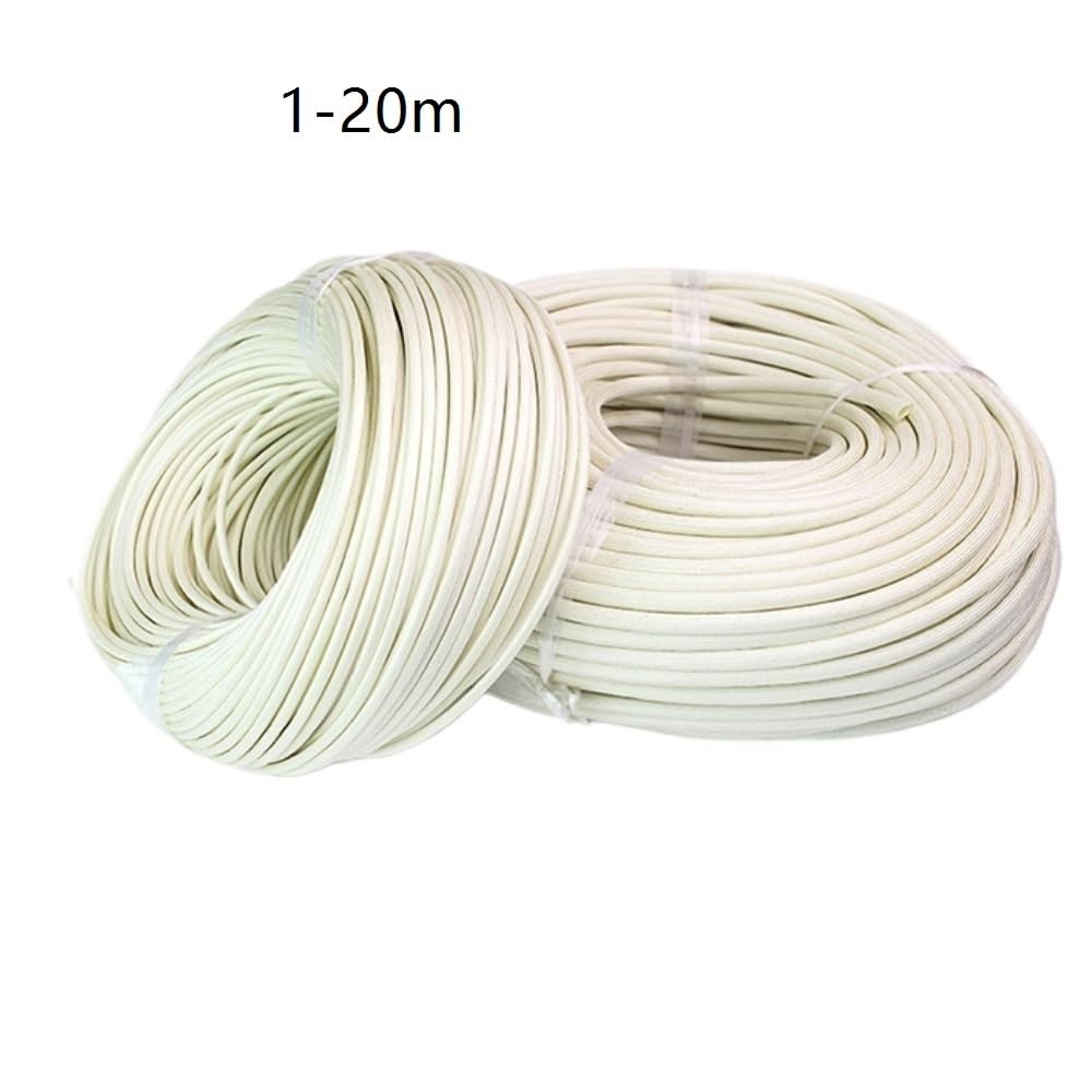 Cubierta de Alambre expandible Manguito de Fibra de Vidrio, Tubo de Fibra de Vidrio, Manguito de Cable Trenzado, Manguito de Fibra de Vidrio Blanco, 1 Pieza(30MM*20M)