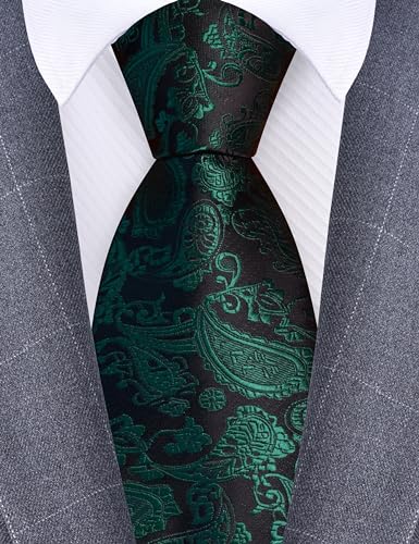 Image of GUSLESON 3.15 inch(8cm) Fashion Paisley Ties Mens Woven Jacquard Necktie for Wedding
