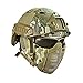 Casco Fast Tattico MH Combinato, con Protezione per le Orecchie Pieghevole Maschera a Rete Mezza Faccia e Occhiali per il Set di Giochi Airsoft Paintball CS