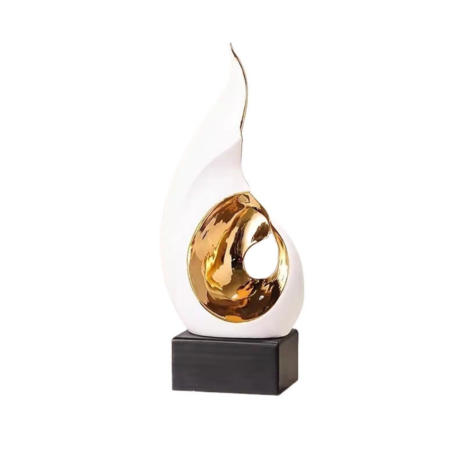 Statue ornementale en céramique blanche et décoration de luxe moderne pour mobilier de maison