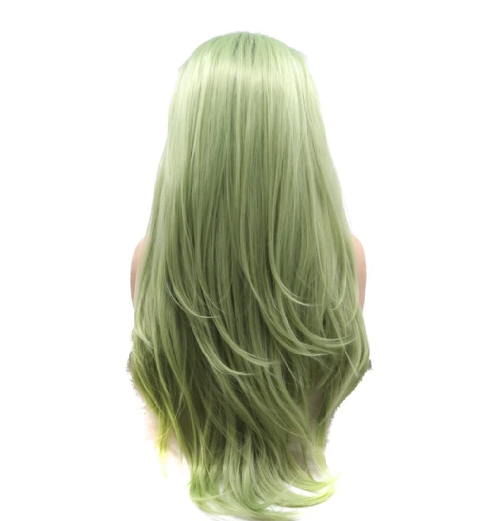Parrucca Quotidiana Parrucche Festa Parrucca Verde da Donna Parrucca per Capelli Lisci Lunghi Parrucca Sintetica Resistente al Calore Parrucca per Uso Cosplay Parrucche Donna