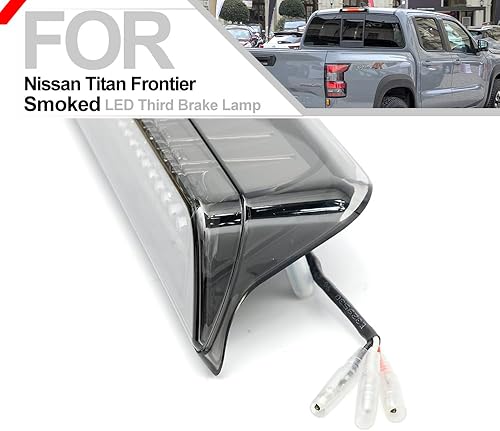Miniatura 9 de Tercera luz LED de carga de freno para Nissan Titan Frontier D40 D41 2004-2023 trasera central roja LED de tercera luz de freno de montaje alto, luz