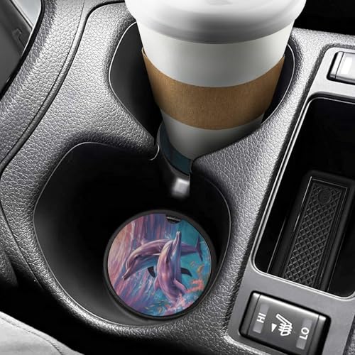 Posavasos de Madera para Auto con Diseño Delfines, 2 piezas miniatura 6