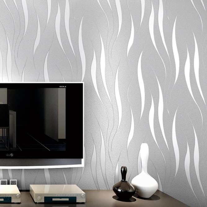 Papier peint de salon moderne 3D à rayures vagues chambre déco 250x175