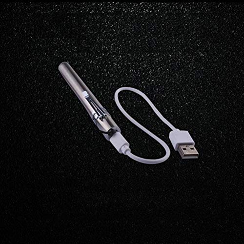 Uonlytech mini lanterna de LED USB recarregável bolso de aço inoxidável lanterna elétrica de alta lu