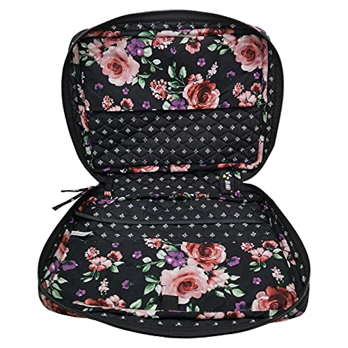 Image of DIWI Quilted Bible Cover Large Sizes 10 X 7 X 2.75 Inches Good Book Case (L, C1 Rose Beauty)